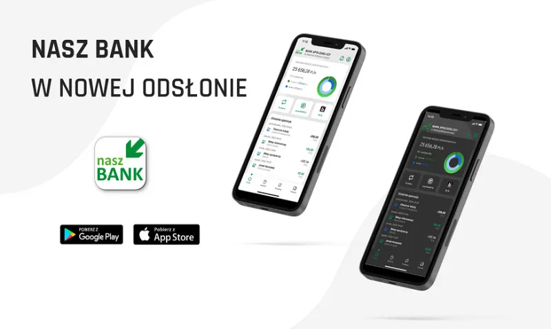 Aplikacja Nasz Bank — widok interfejsu mobilnego